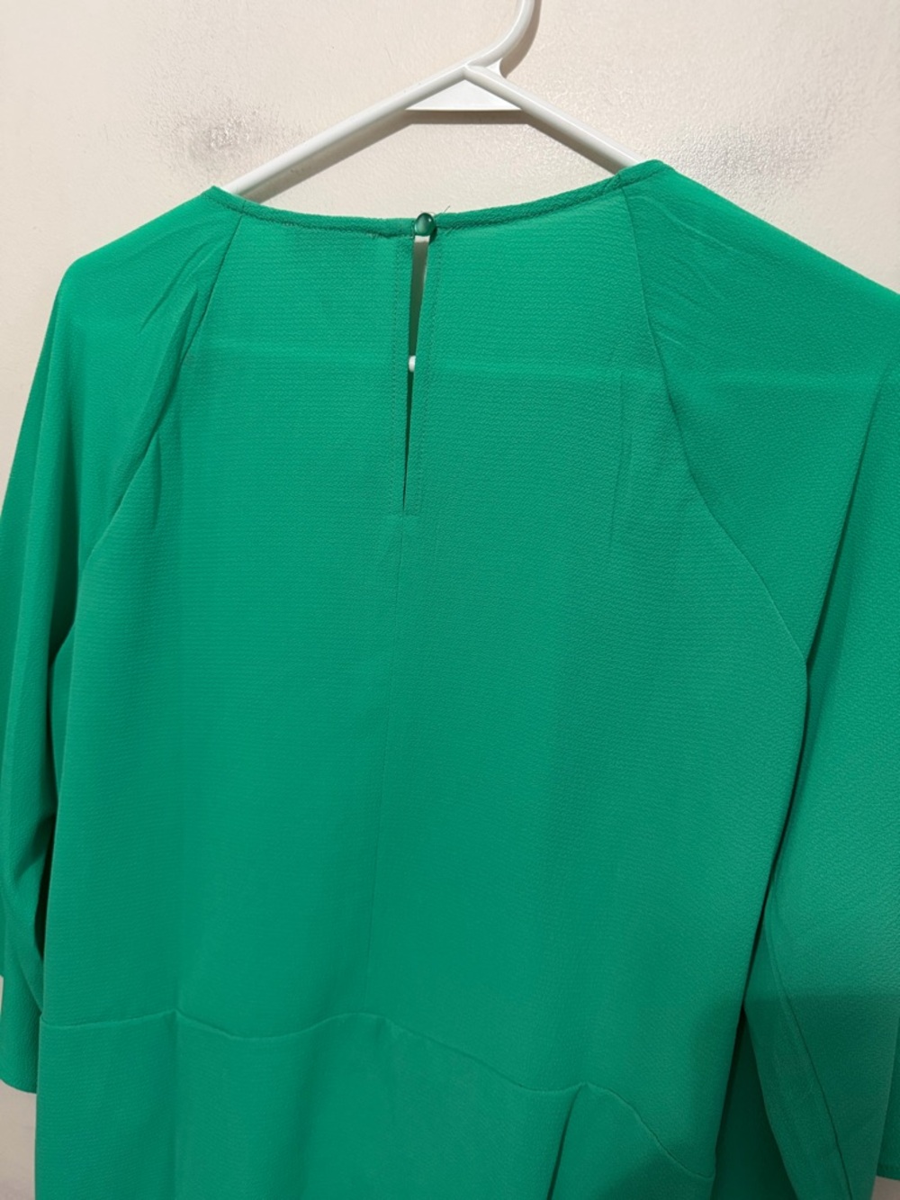 Chenault Green Tie Front Blouse Women’s Large Flowy 3/4 Sleeve Lightweight Top - Picture 12 of 13